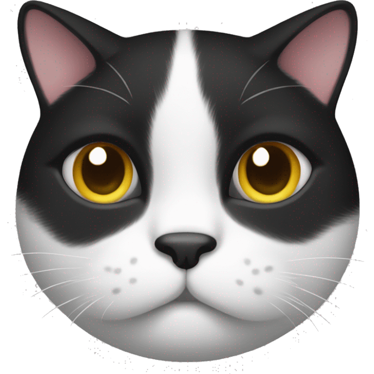 Black and white fat cat emoji