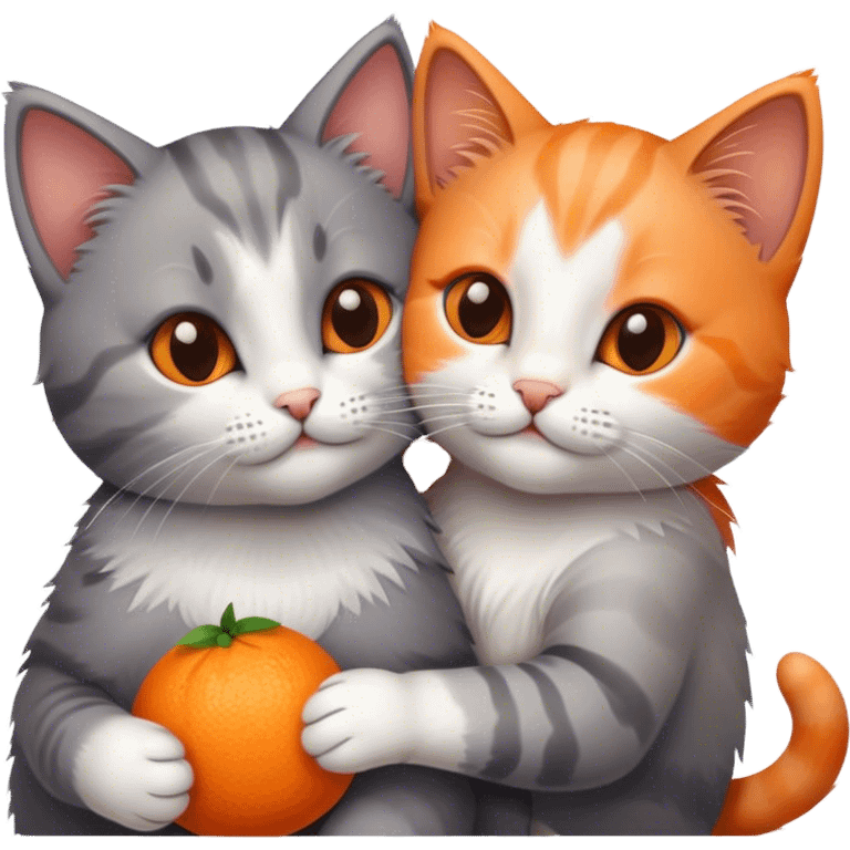 two kitties hugging  emoji