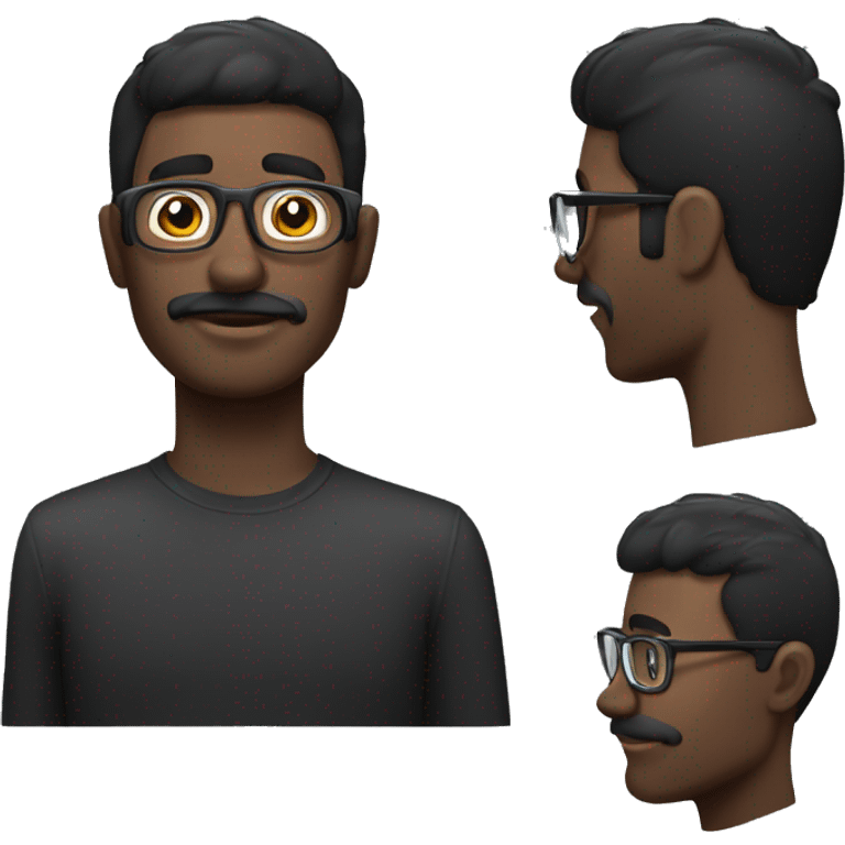 Hombre  cabello negro y con lentes emoji