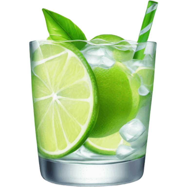 Gin and tonic with lime emoji