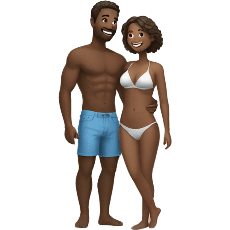 happy couple at the beach emoji