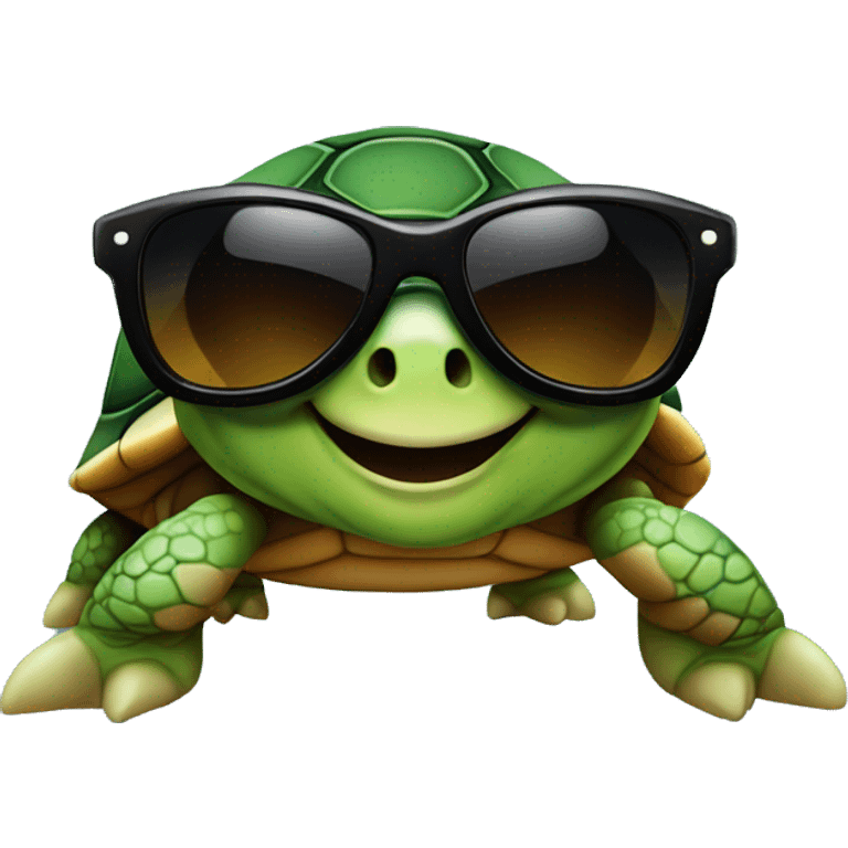 Turtle with sunglasses emoji