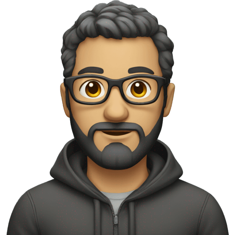 developer with no hairs and a full beard wearing glasses emoji