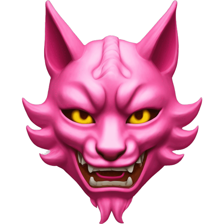 Pink oni kitsune japanese mask emoji