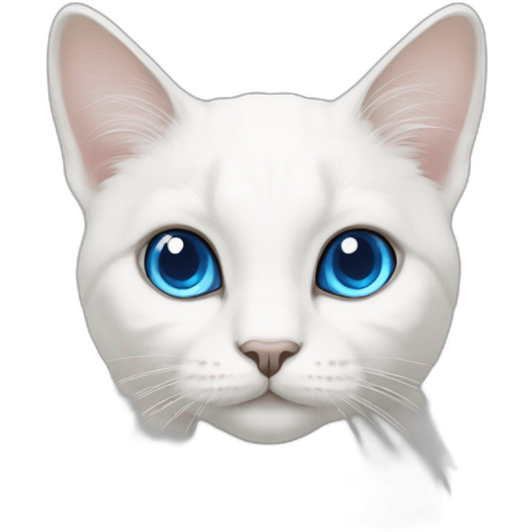 White lop-eared cat with blue eyes emoji