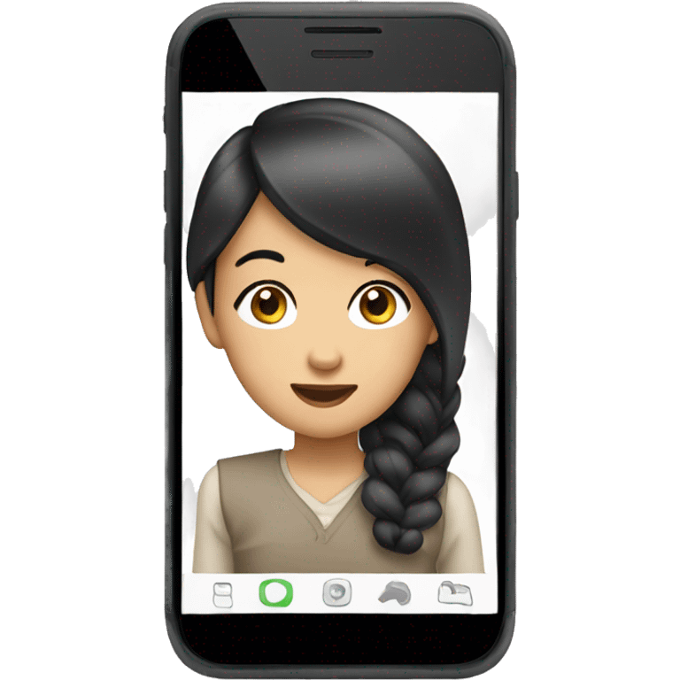 asian girl mobile phone emoji