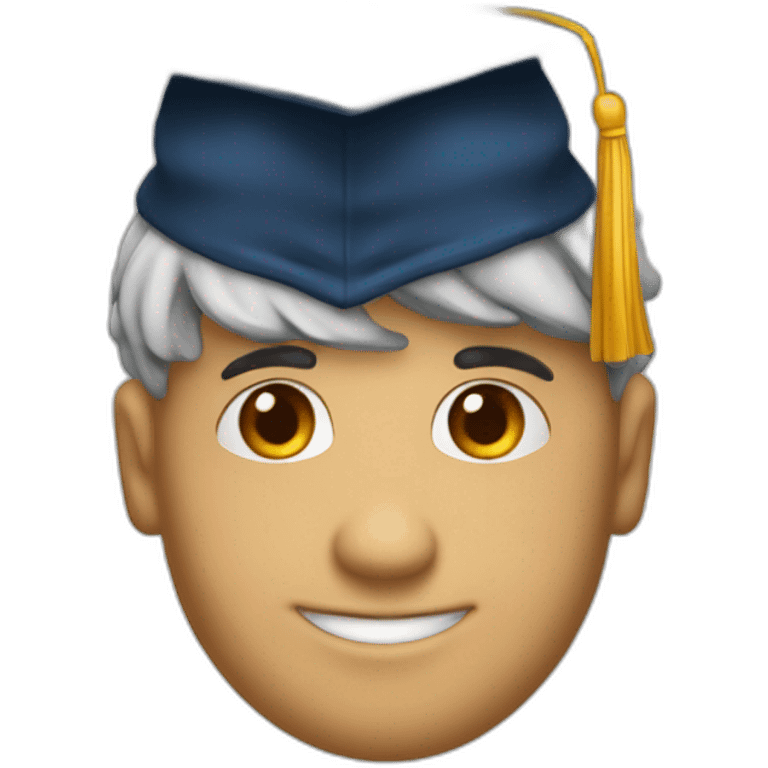 Un ragazzo con in testa il cappello di laurea MotiArt emoji