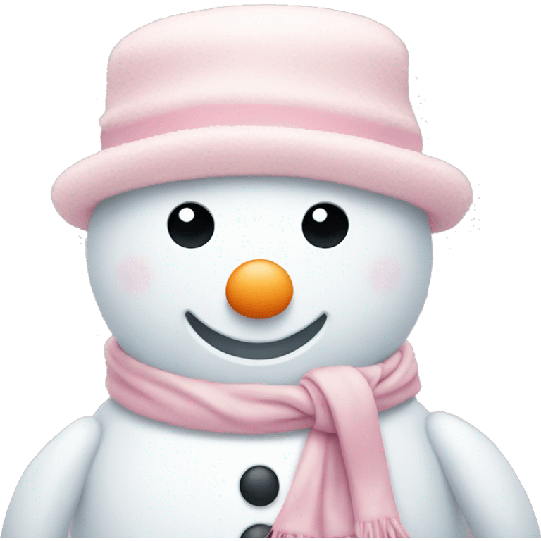 cute light pink snowman emoji