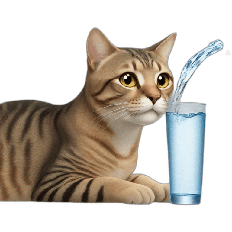 A cat drink water emoji