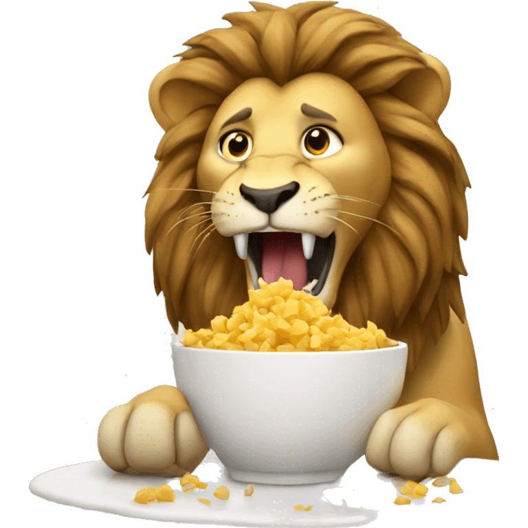 lion eating  emoji