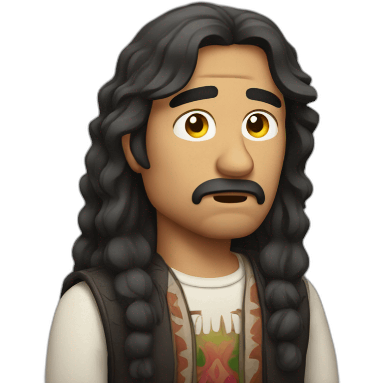 disappointed mexican man with long hair emoji