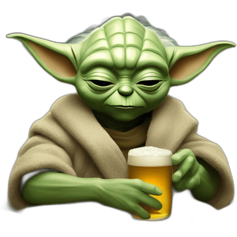 Yoda Wo Sleep with à brer on his hea master yoda who sleeps with a beer on his head emoji