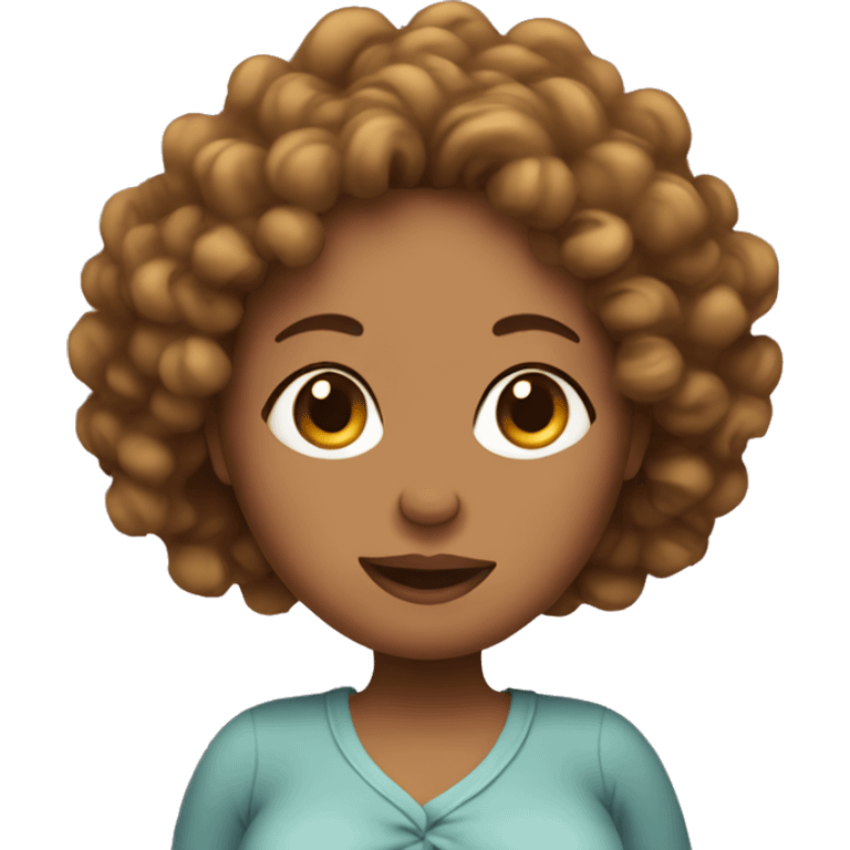 Pregnant lady with curly hair  emoji