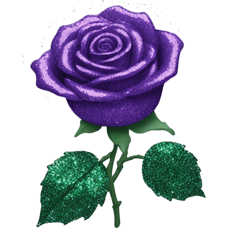 Purple glitter rose emoji