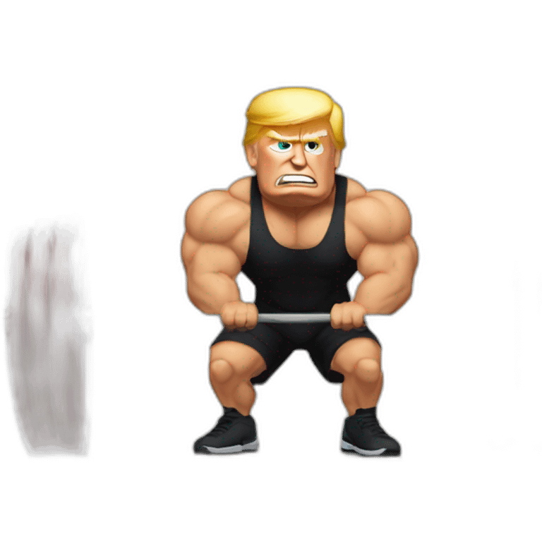 trump deadlifting emoji