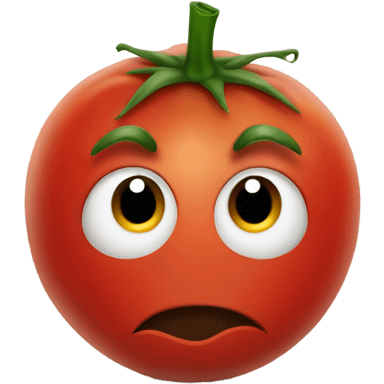 serious but kind tomato  with face and hands emoji