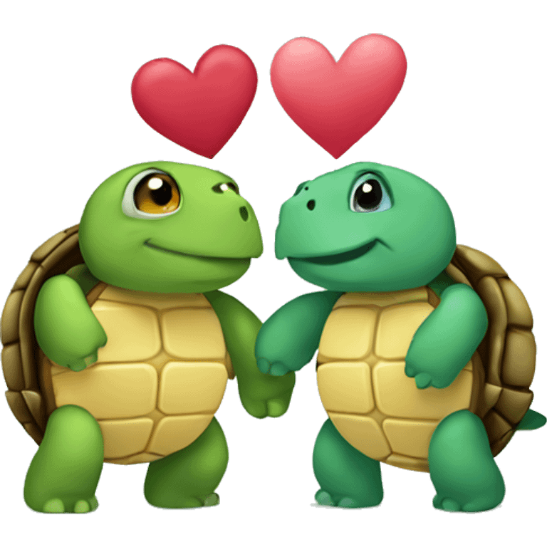 Turtles in love emoji