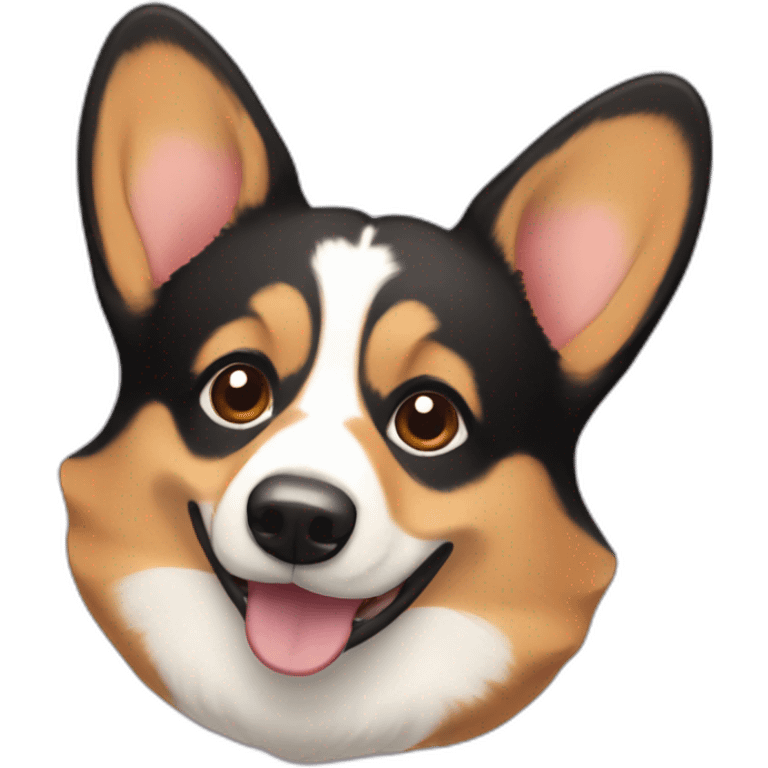 black and tan corgi face emoji