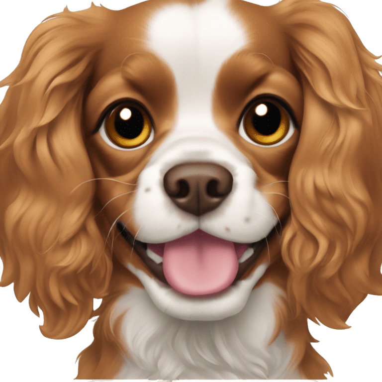 Cavalier spaniel Blenheim happy emoji