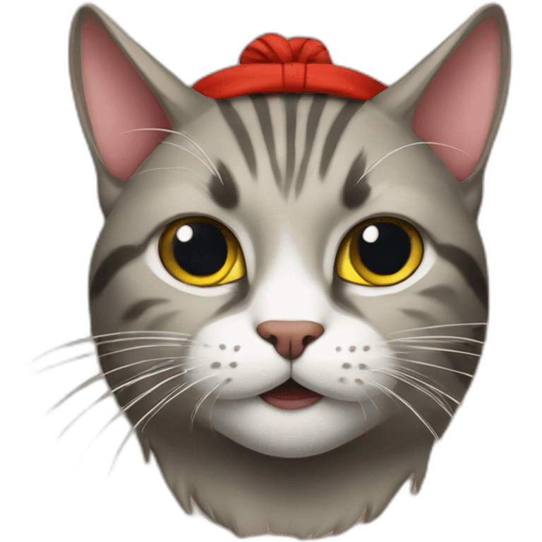 cat with rambo head band emoji