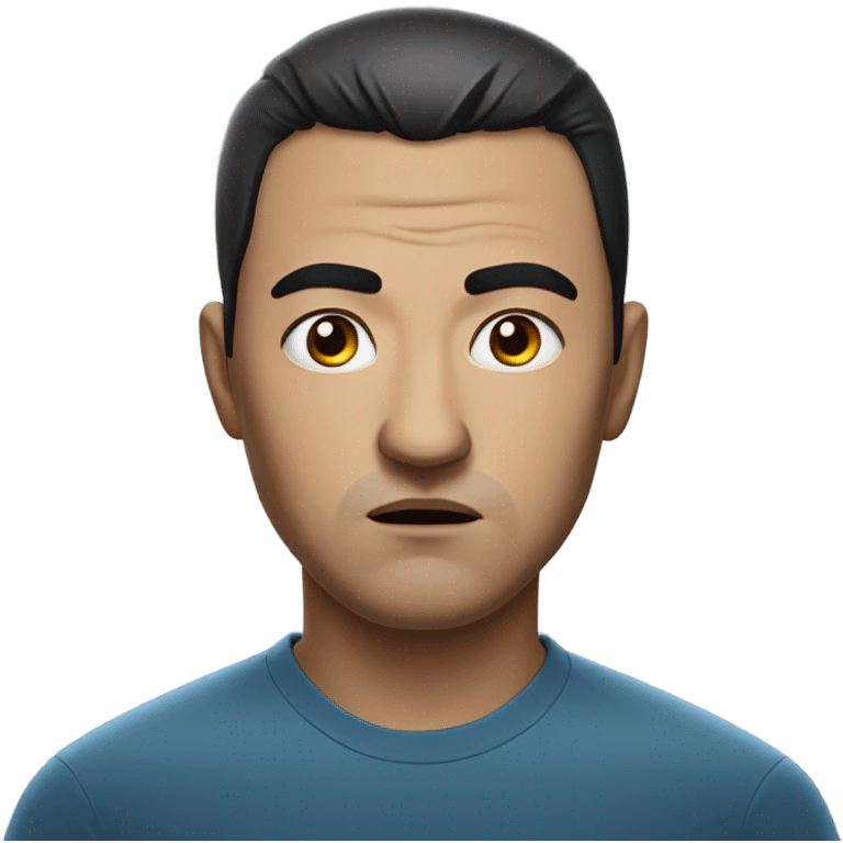 cry  Kazakh men photorealistic serious emoji