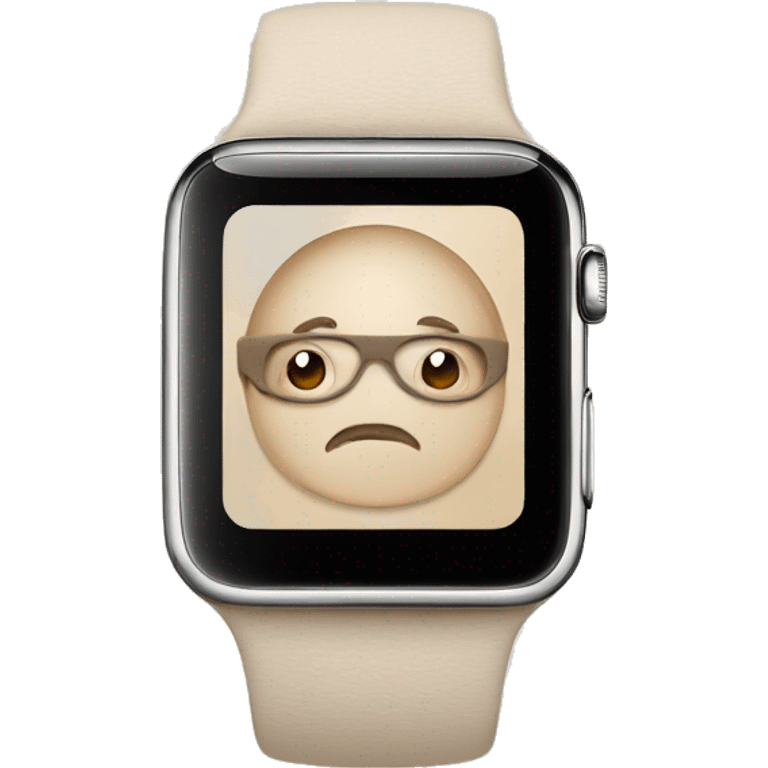 beige apple watch with beige clock face emoji