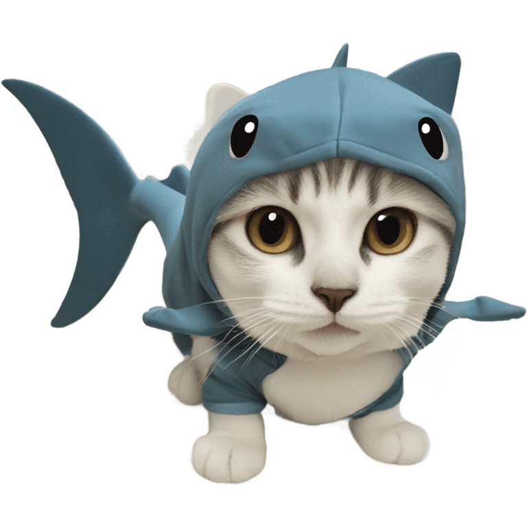 Adorable cat in shark costume  emoji