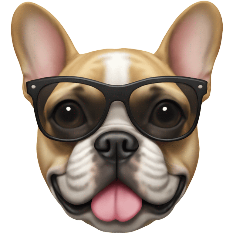 French bulldog with sunglasses emoji