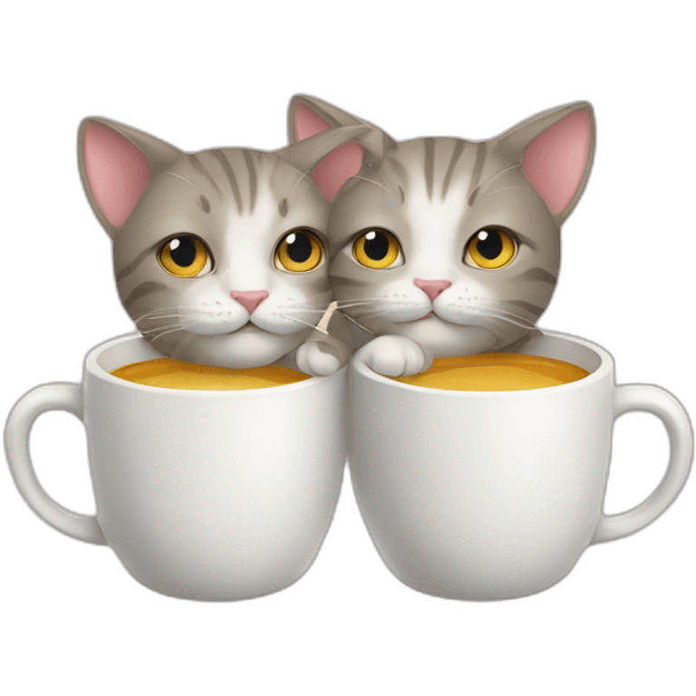 Two cats two cups emoji