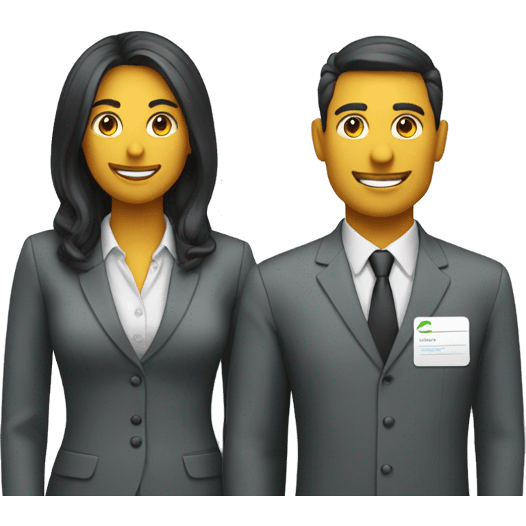 job seeker woman man the company's employee card emoji