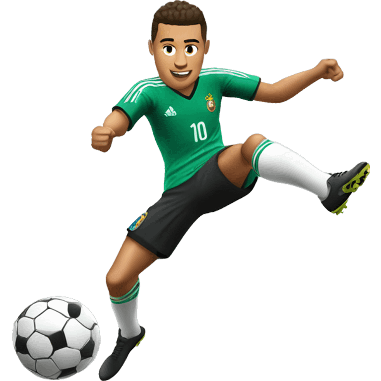 Create Ronaldo doing a perfect bicycle kick with a soccer ball  emoji