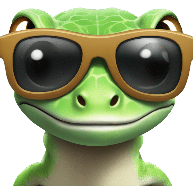 Gecko with sunglasses emoji