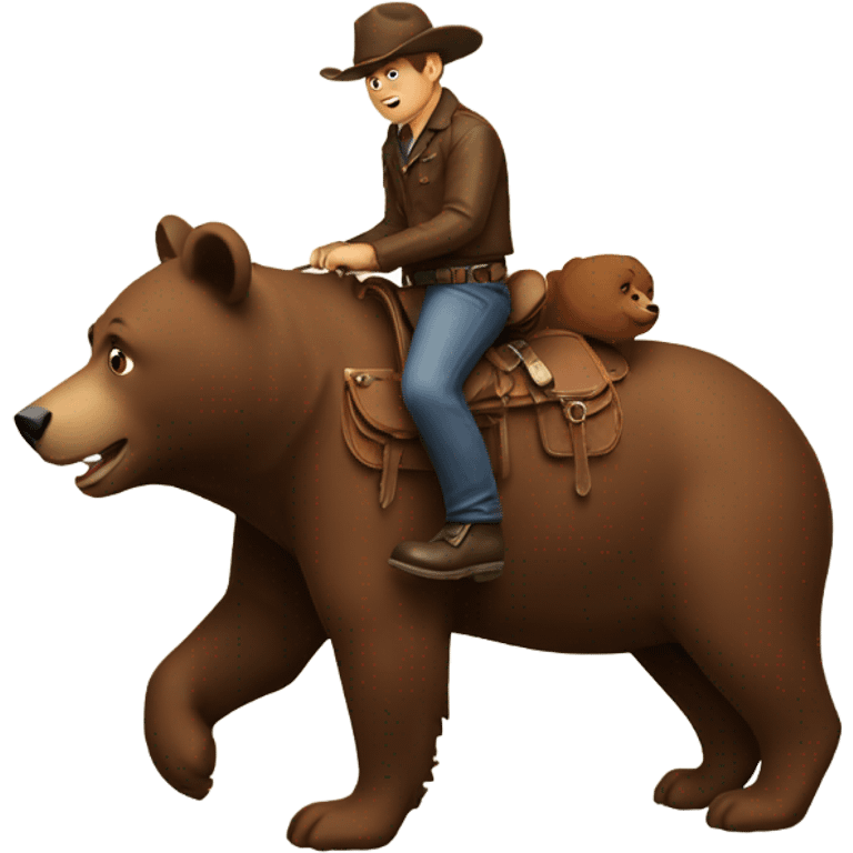 Man riding a bear with a saddle emoji