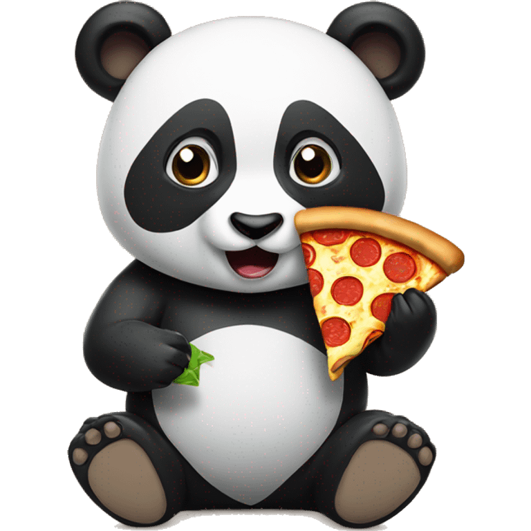 Panda eating pizza emoji