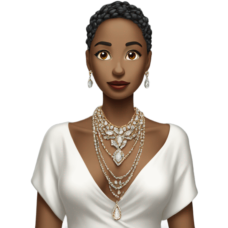 Hyper Realistic beautiful lady wearing expensive jewelry emoji