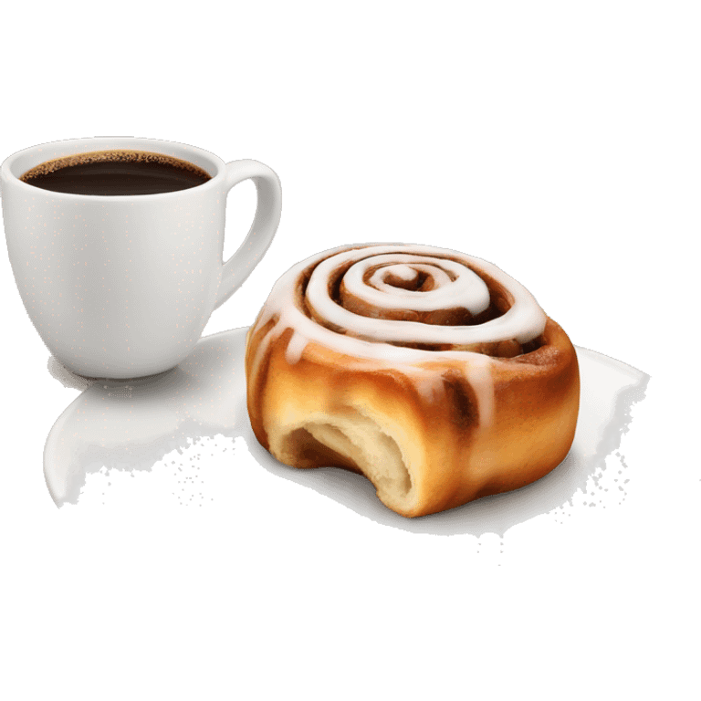 Cinnamon Roll next to coffee emoji