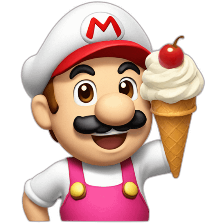 Mario with ice cream emoji