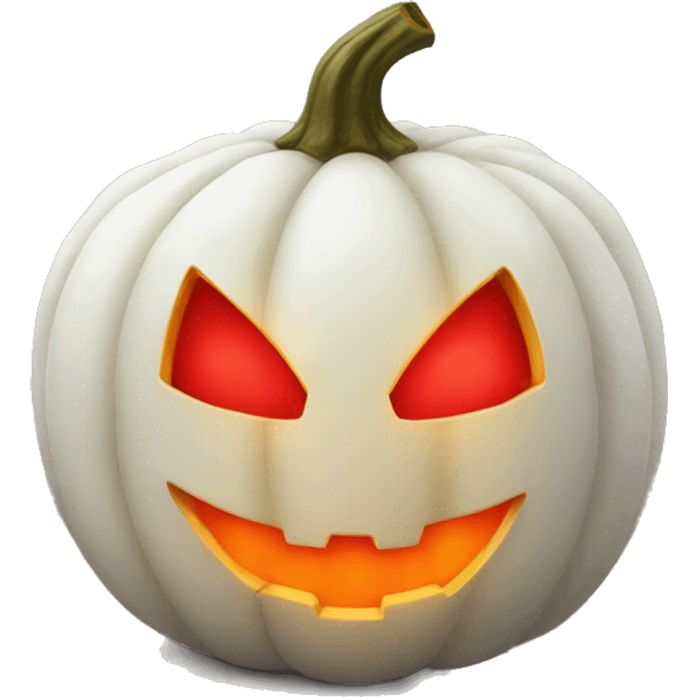 A white pumpkin with a red glowing inside emoji