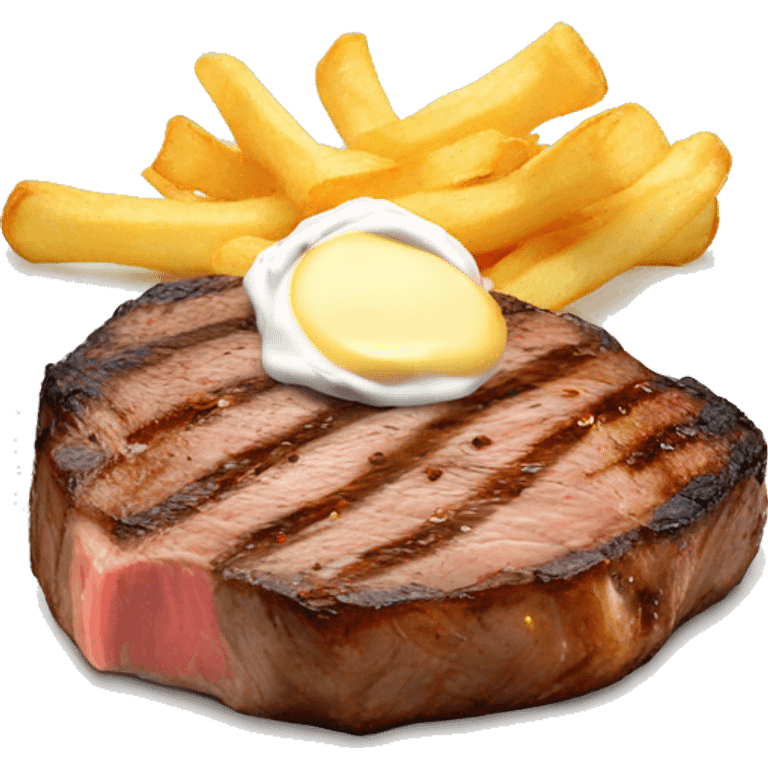 Steak with chips and mayo emoji