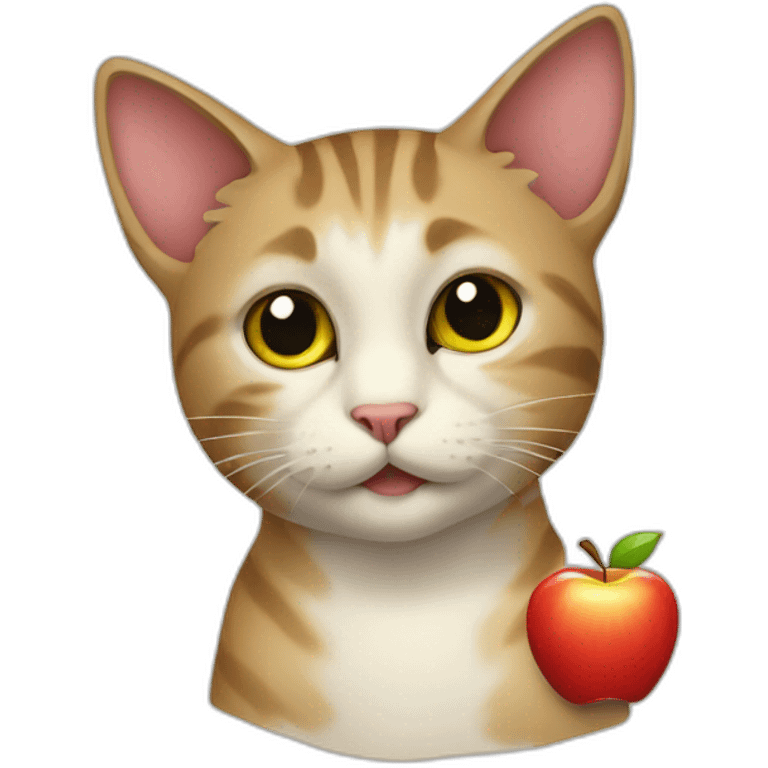 Cat and apple emoji