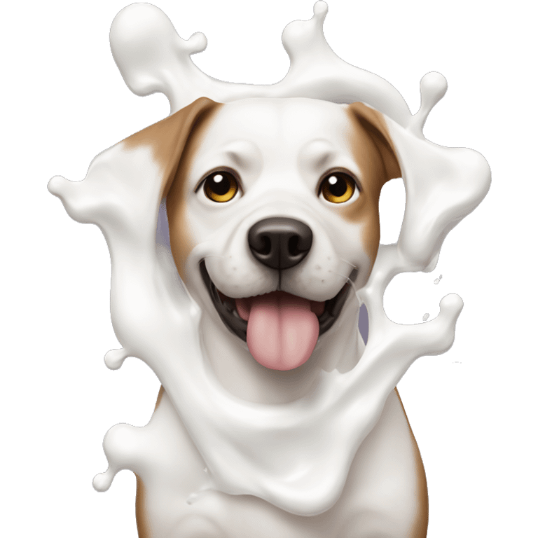 dog covered in milk emoji