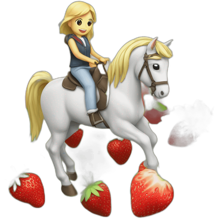 fraise sur cheval emoji