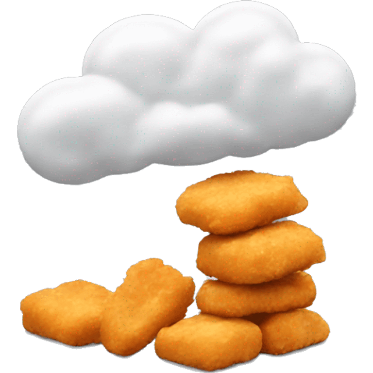 Thinking cloud with chicken nuggets in it emoji