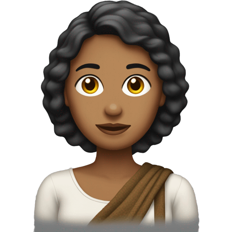 Mujer Peli negra con cobija emoji