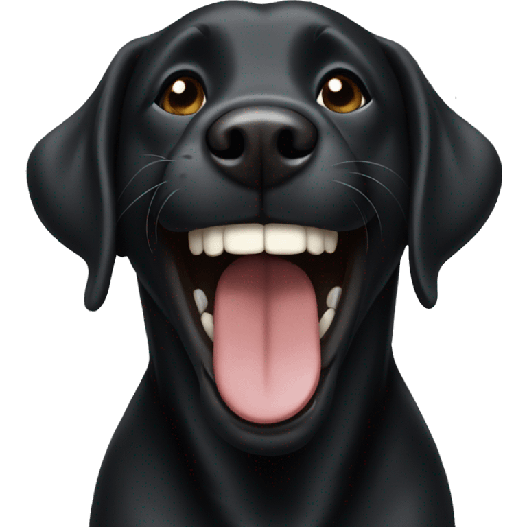 Black lab laughing emoji