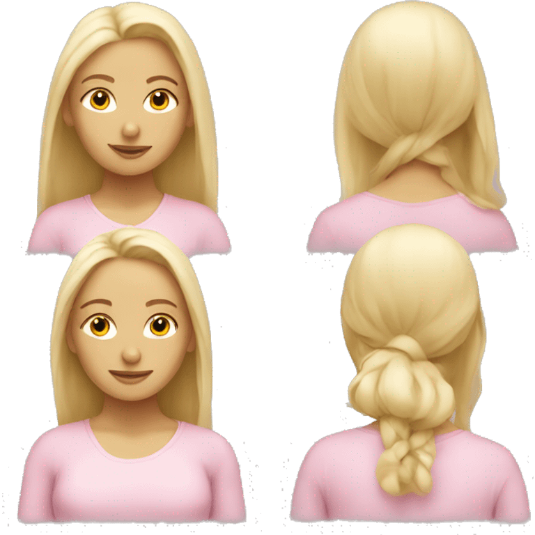 blonde yoga girl light pink clothes emoji