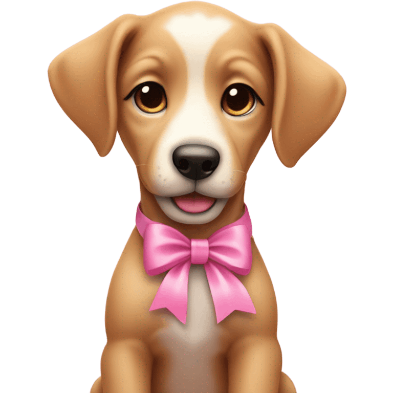 puppy with a pink bow emoji