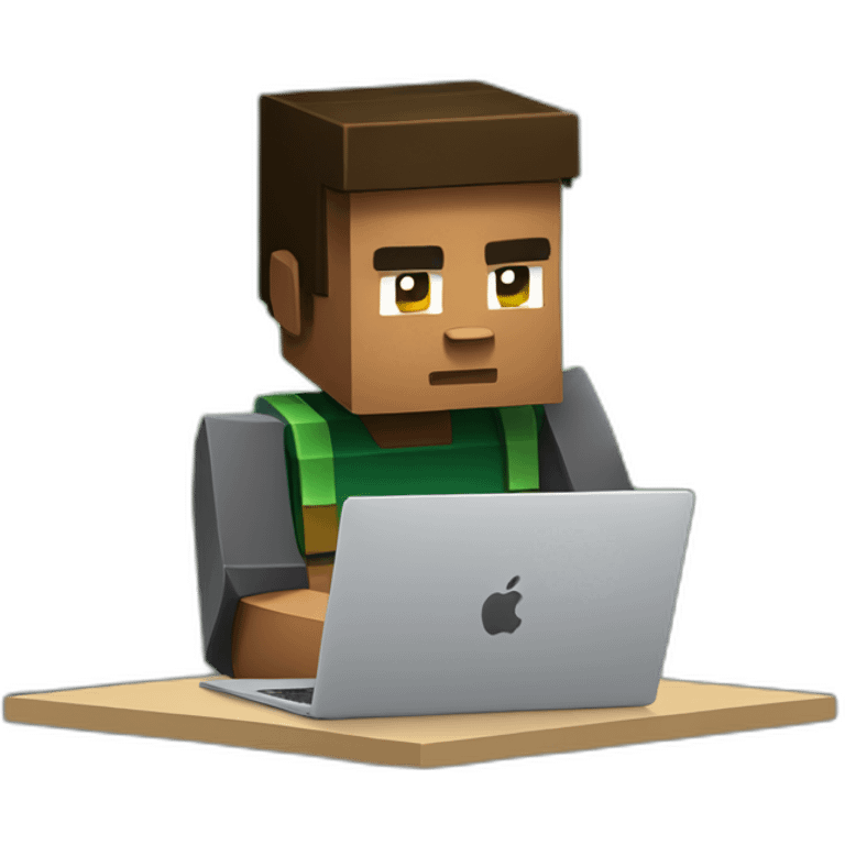 minecraft coder typing on macbook aggressively  emoji