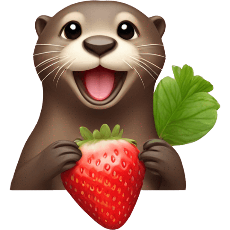 Otter with strawberry emoji