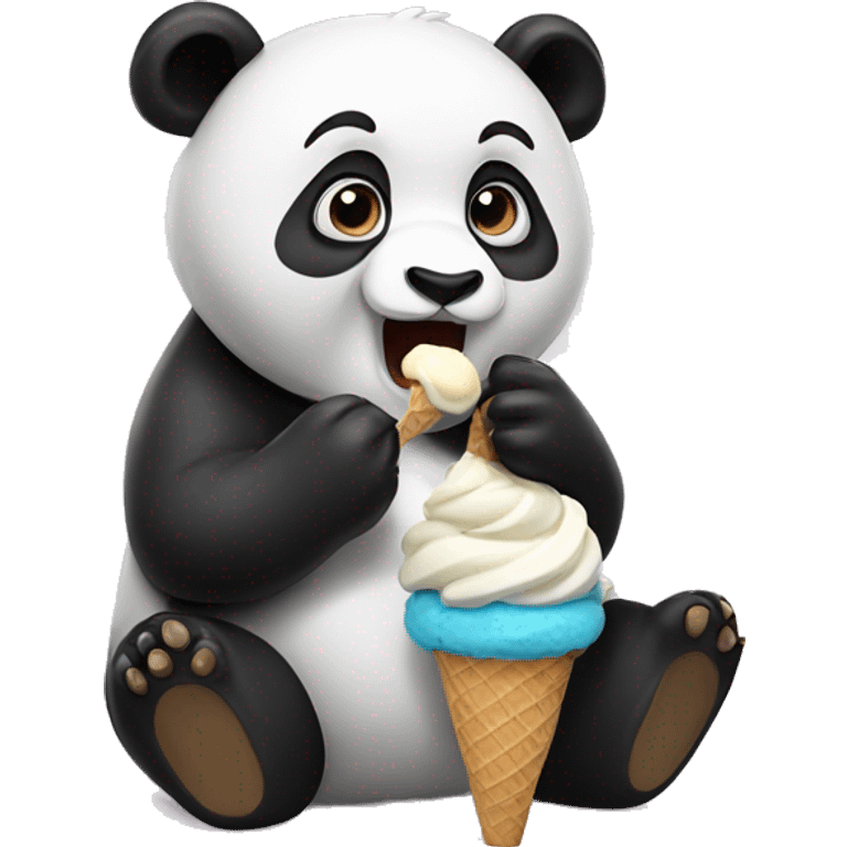 Panda eating ice cream emoji